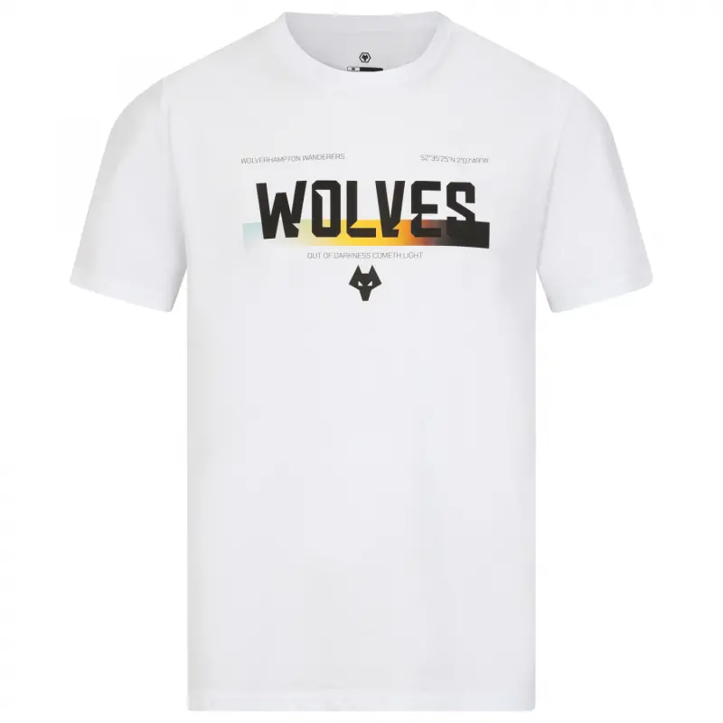 Wolverhampton Wanderers Store | Shop Official Gradient Wordmark T-Shirt – White Wolves Gear
